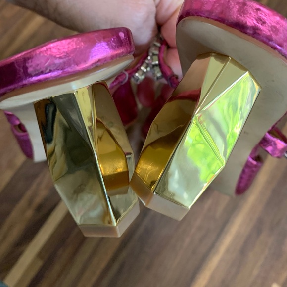 Kurt Geiger Pink Metallic Heels - Picture 6 of 14